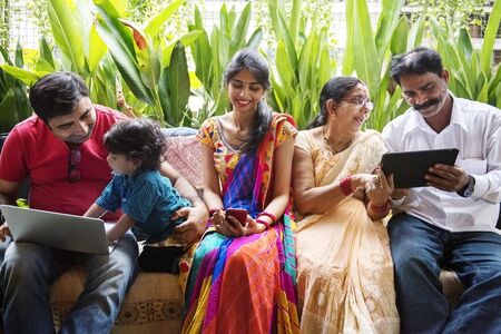 A Family receiving online therapy together.